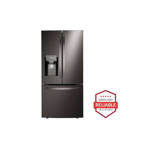 Lg 25 cu. ft. Smart Wi-Fi Enabled French Door Refrigerator/Freezer in Black Stainless Steel LRFXS2503D - main